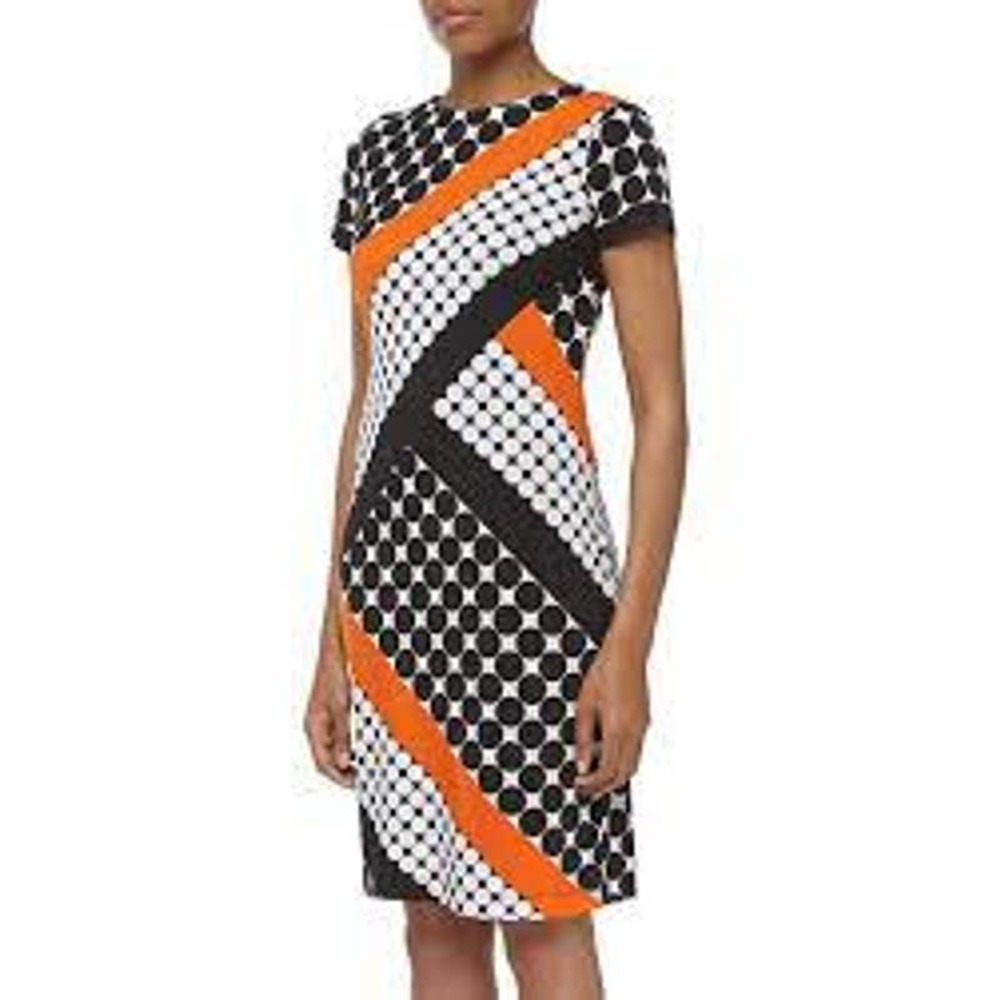 MUSE Dotted Diagonal Stripe Print Sheath Dress 4